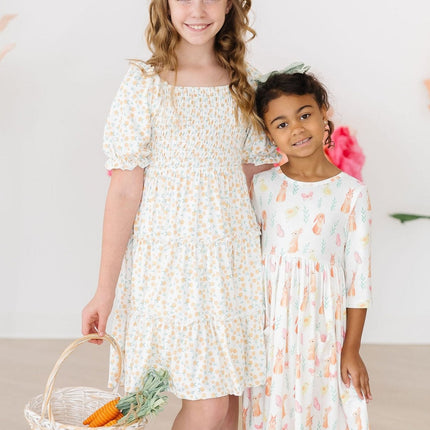 Sunny Bunnies 3/4 Sleeve Pocket Twirl Dress