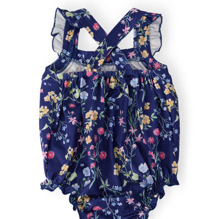 Sunny Meadow Ruffle Cross Back Romper