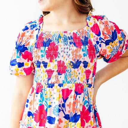 Sunshine Garden Smocked Ruffle Dress