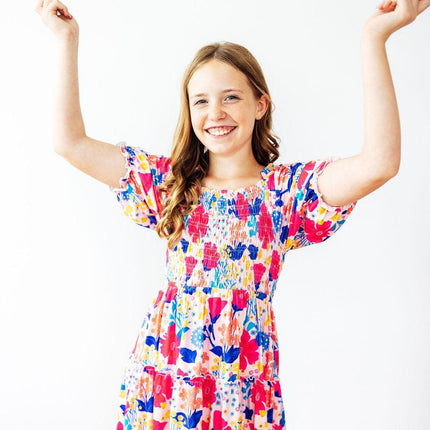 Sunshine Garden Smocked Ruffle Dress