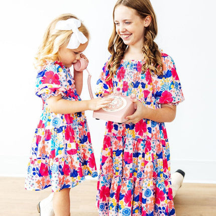 Sunshine Garden Smocked Ruffle Dress