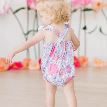 Sweet Springtime Ruffle Cross Back Romper