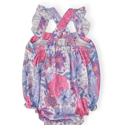 Sweet Springtime Ruffle Cross Back Romper