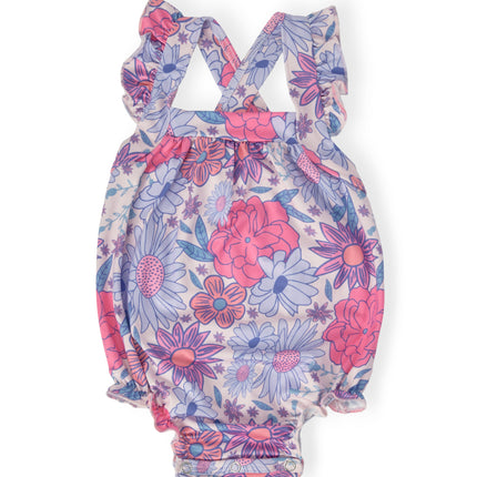 Sweet Springtime Ruffle Cross Back Romper