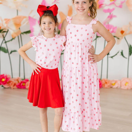 Sweet Strawberries S/S Ruffle Tee