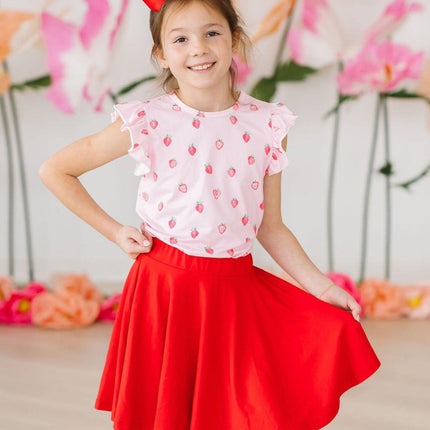 Sweet Strawberries S/S Ruffle Tee
