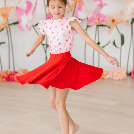 Sweet Strawberries S/S Ruffle Tee