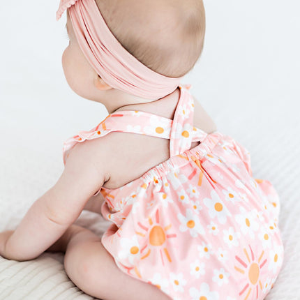 Sweet & Sunny Ruffle Cross Back Romper