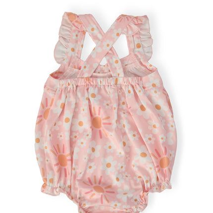 Sweet & Sunny Ruffle Cross Back Romper
