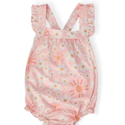 Sweet & Sunny Ruffle Cross Back Romper