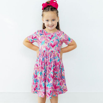 Sweetheart Scribbles S/S Pocket Twirl Dress