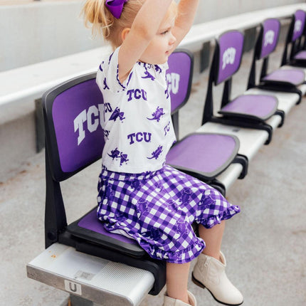 TCU Plaid Frog Ruffle Twirl Skort
