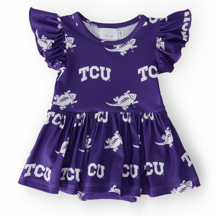 TCU Purple Frog S/S Flutter Twirl Bodysuit