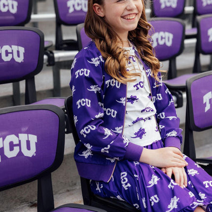 TCU Purple Frog Ruffle Twirl Skort
