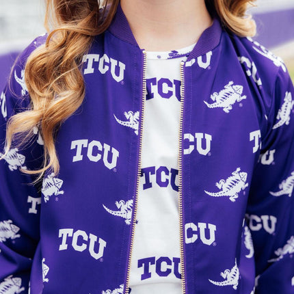 TCU Purple Frog Satin Jacket