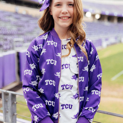 TCU Purple Frog Satin Jacket