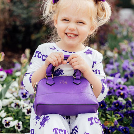 TCU White Frog 3/4 Sleeve Pocket Twirl Dress