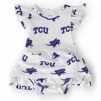 TCU White Frog S/S Flutter Twirl Bodysuit