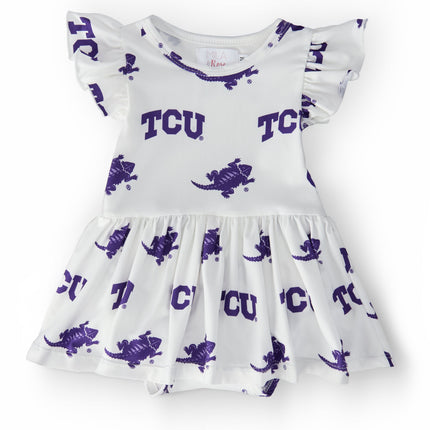 TCU White Frog S/S Flutter Twirl Bodysuit