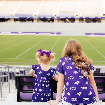 TCU White Frog Ruffle Twirl Skort