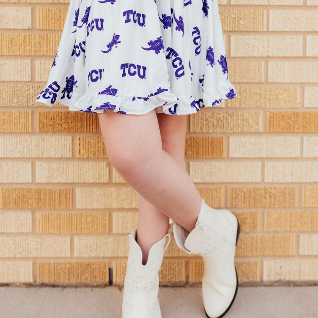 TCU White Frog Ruffle Twirl Skort - Dashing Nova