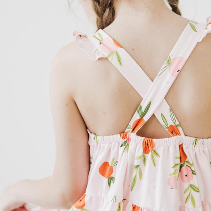 Tangerine Ruffle Cross Back Dress