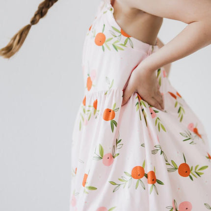 Tangerine Ruffle Cross Back Dress