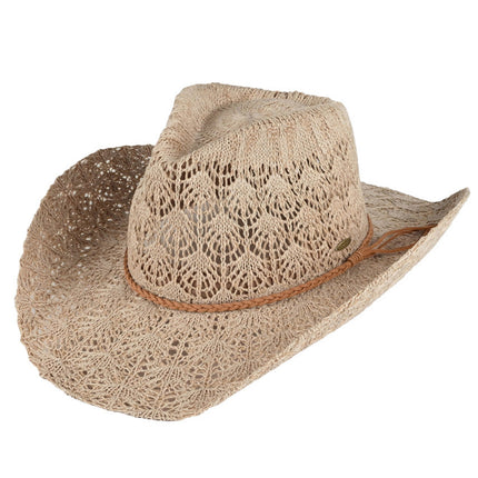 C.C Women's Horseshoe Lace Knitting Cowboy Hat