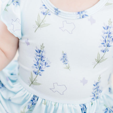 Texas Bluebonnets S/S Flutter Twirl Bodysuit