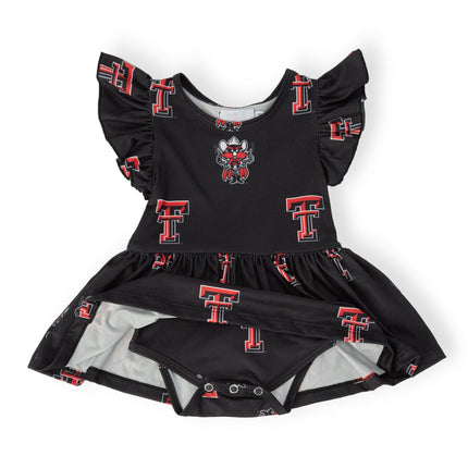 Texas Tech Black Raider Red S/S Flutter Twirl Bodysuit