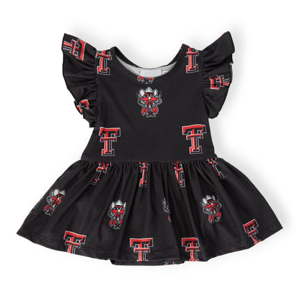 Texas Tech Black Raider Red S/S Flutter Twirl Bodysuit
