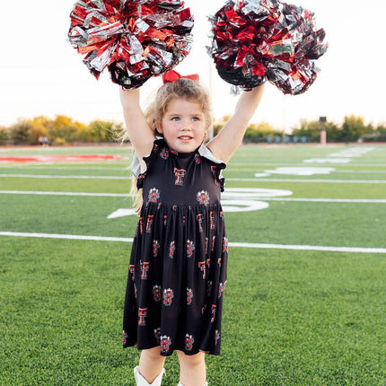 Texas Tech Black Raider Red Flutter Twirl Dress
