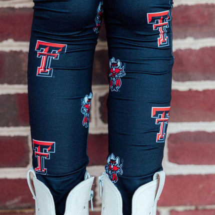 Texas Tech Black Raider Red Leggings