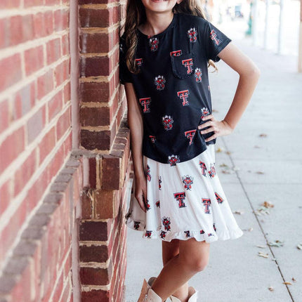 Texas Tech Black Raider Red Ruffle Pocket Tee