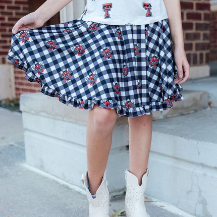 Texas Tech Plaid Raider Red Twirl Skort