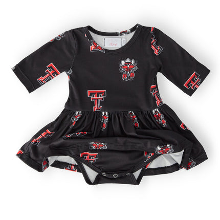 Texas Tech Black Raider Red 3/4 Sleeve Twirl Bodysuit
