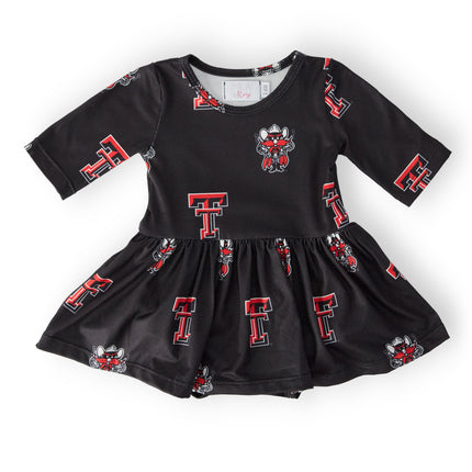 Texas Tech Black Raider Red 3/4 Sleeve Twirl Bodysuit