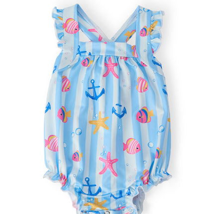 Tidepool Treasures Ruffle Cross Back Romper