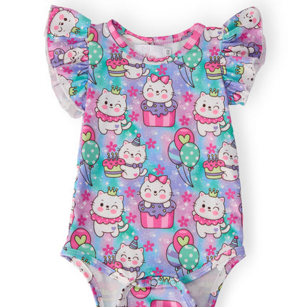Time To Purr-ty S/S Flutter Bodysuit