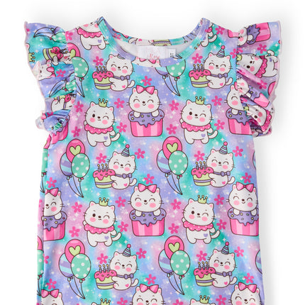 Time To Purr-ty S/S Ruffle Tee