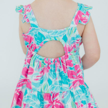 Tropical Punch Ruffle Maxi Dress