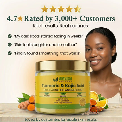 AMVital Turmeric Kojic Acid Cleansing Pads - Dashing Nova