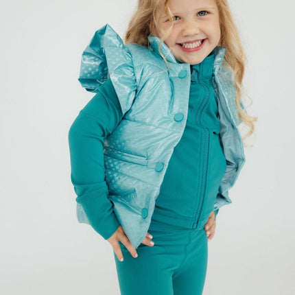 Turquoise Dot Puffer Vest