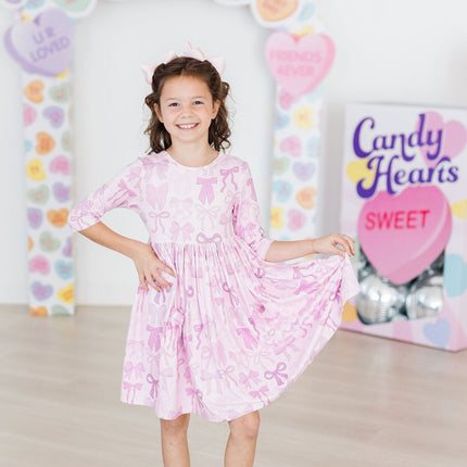 Twinkle Ties 3/4 Sleeve Pocket Twirl Dress