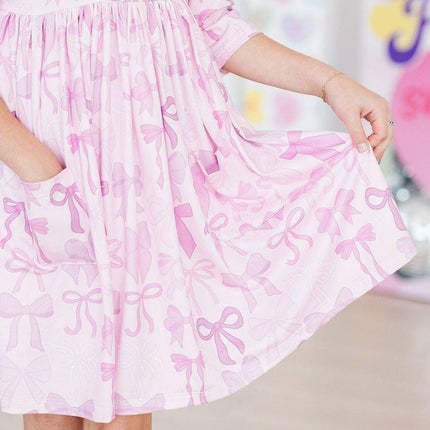 Twinkle Ties 3/4 Sleeve Pocket Twirl Dress