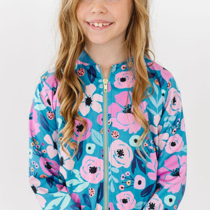 Twirling in Teal Satin Jacket