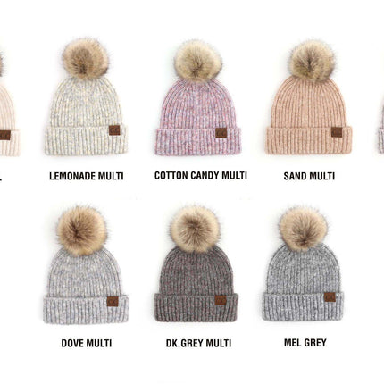 C.C® Cozy Marled Pom Beanie