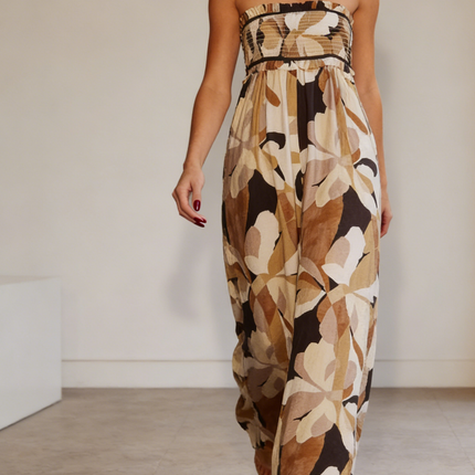 Summer Print Trendy Sexy Relaxed Halter Wide-Leg Jumpsuit