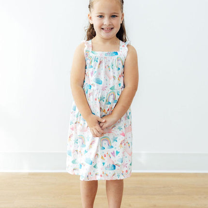 Unicorn Kisses Ruffle Cross Back Dress