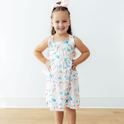 Unicorn Kisses Ruffle Cross Back Dress
